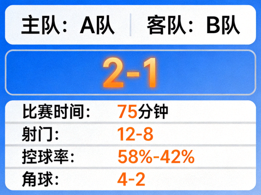 体育实时比分与赛事数据面板界面展示